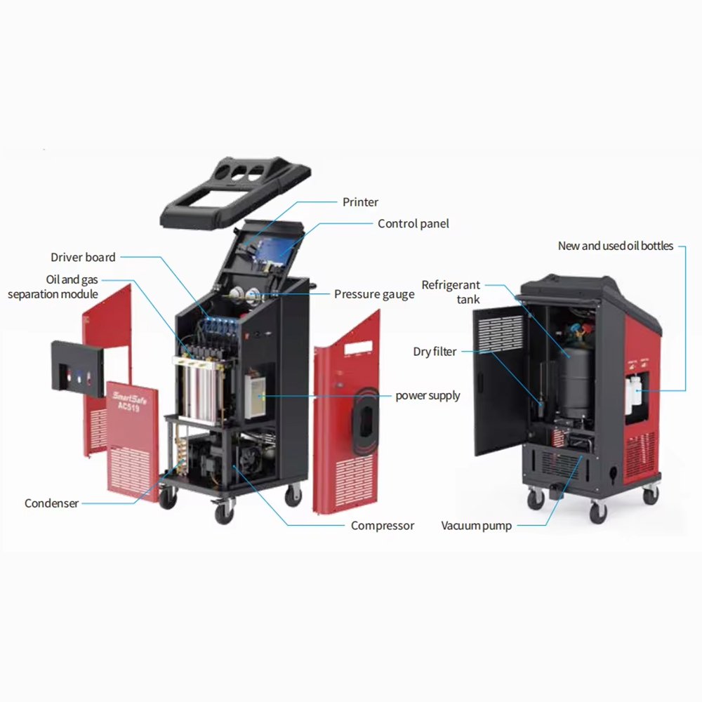 2025 NEW LAUNCH SmartSafe AC519 Intelligent Automobile Air Conditioning Maintenance Equipment Refrigerant Recovery A/C Machine