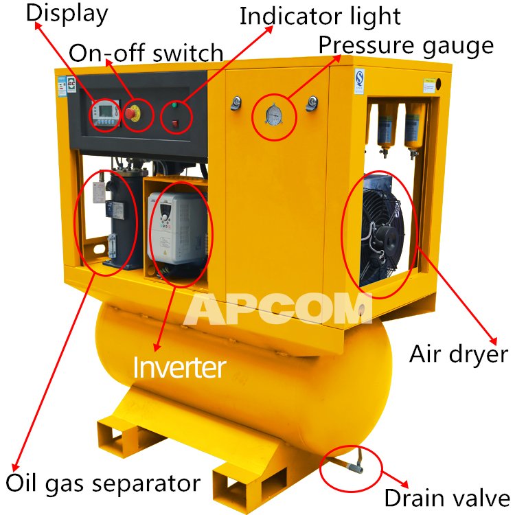 Industrial Heavy Duty Direct 10HP 15HP 20HP hp 30HP 22KW 18.5KW 15KW 11KW 7.5KW Integrated Rotary Screw Air Compressor