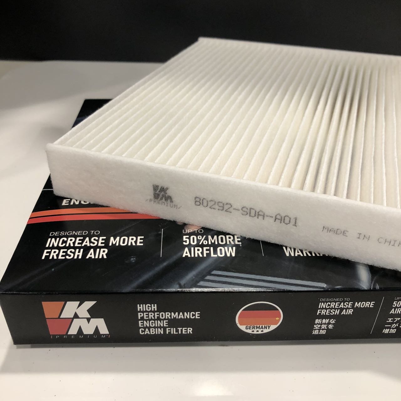 KM Auto Parts China Factory Engine Parts High Cabin Flow Car Cabin Filter OE 80292-SDA-A01 Fit for HONDA