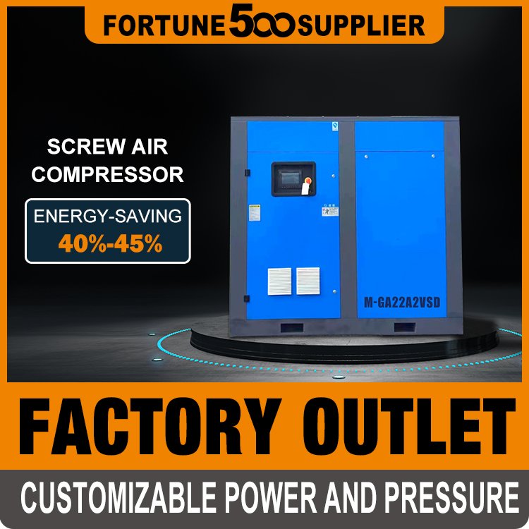 Mandiwi Electric 22KW 30HP Air Compressor 380V 220V 50HZ 60hz Two Stage Permanent Magnet Varible Speed Screw Air Compressor