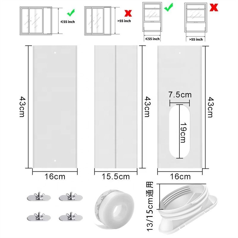 Windows Air Conditioning Set for Indoor Ac Unit Portable Air Conditioner Sealing Panels Unit Upgraded Sliding Window AC Vent Kit
