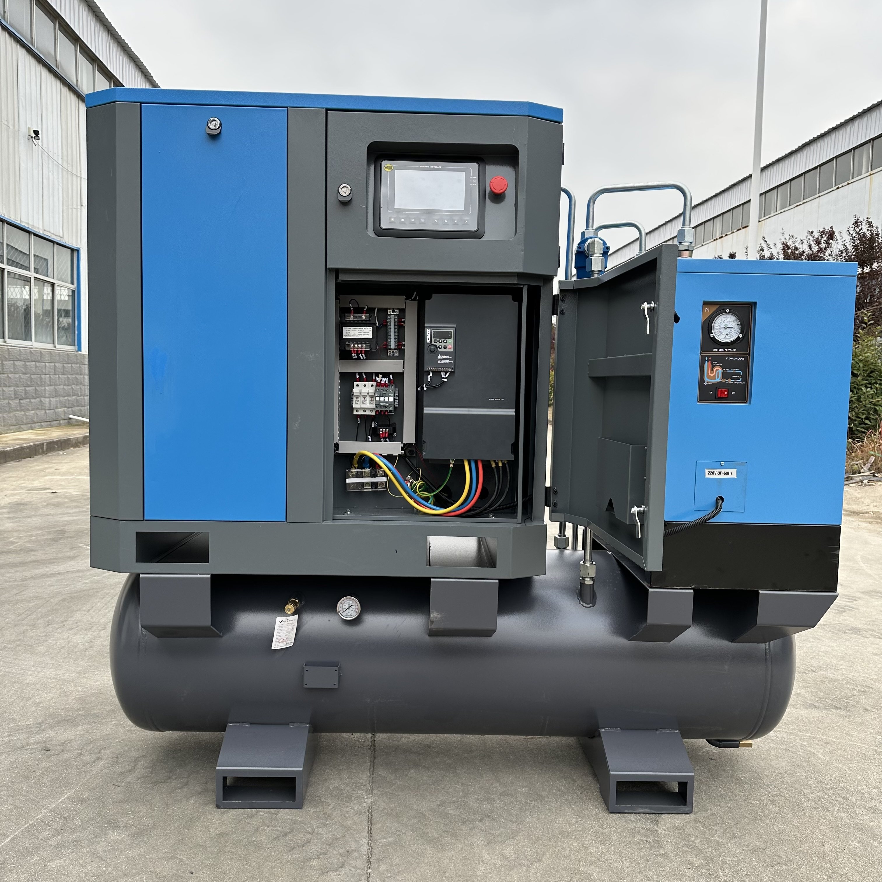 4-in-1 7.5kw Screw air Compressors for Laser Cutting with air Dryer air tank Precision Filter