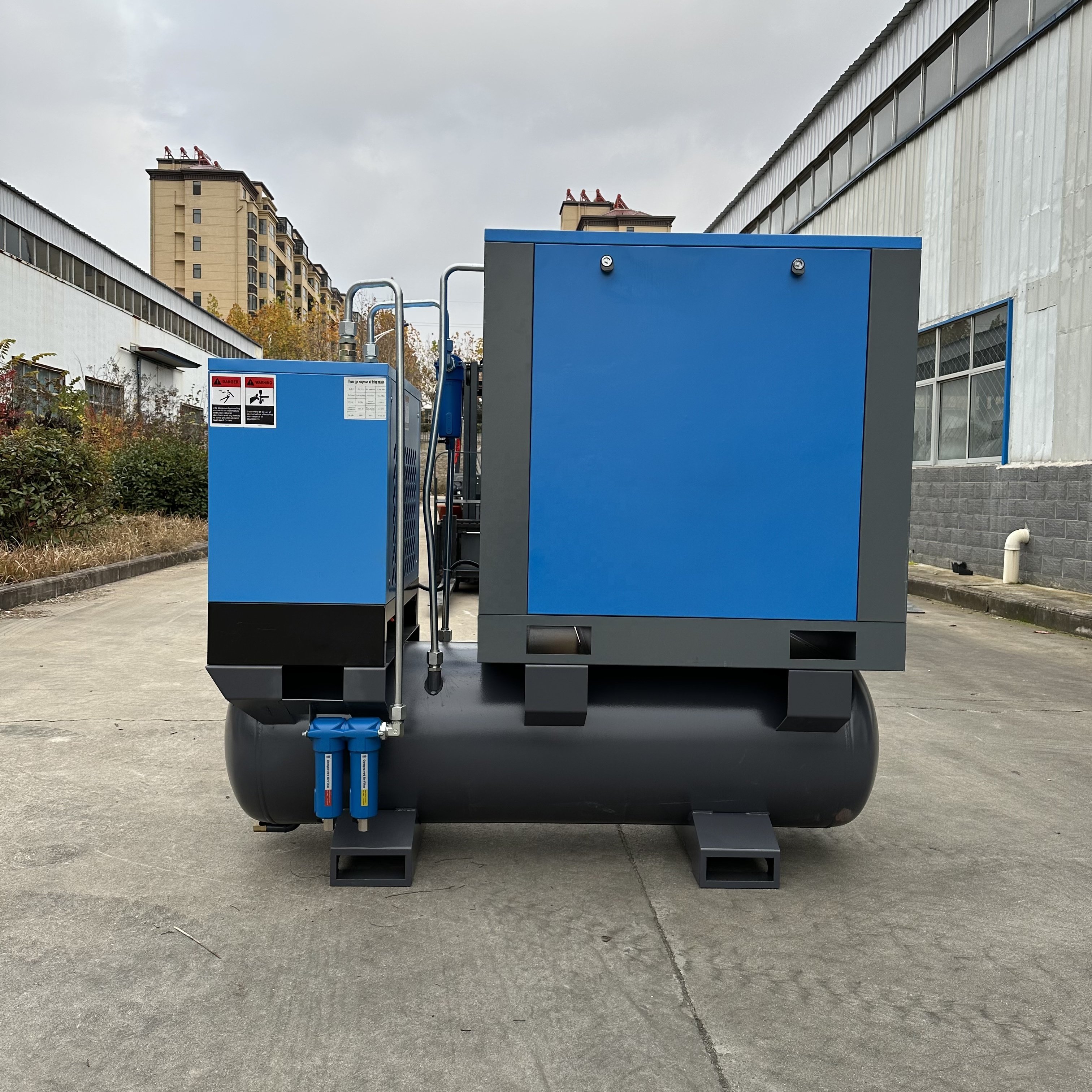 4-in-1 7.5kw Screw air Compressors for Laser Cutting with air Dryer air tank Precision Filter