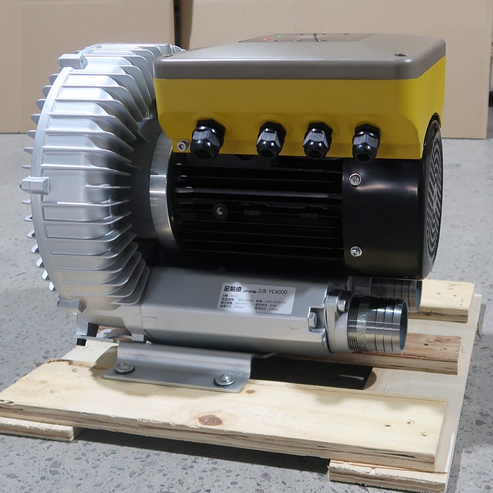 380v 4kw 50Hz Single Stage Side Channel Blower Permanent Magnet Integrated Variable Frequency Ring Blower 5hp