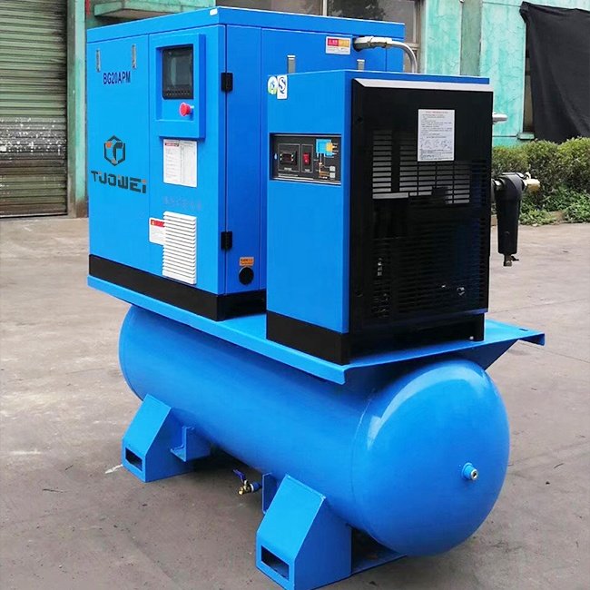 Tuowei 16 bar All in One PM VSD Screw air Compressor with air Dryer and air tank for Laser Cutting