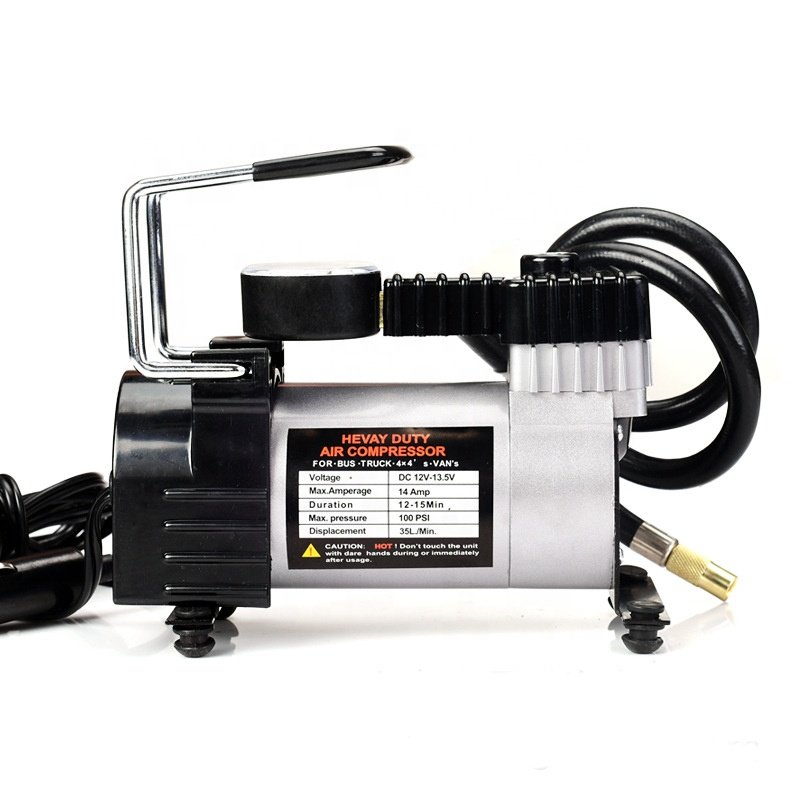 100 PSI Portable Super Flow DC 12V Mini Air Compressor Tyre Inflator Car Air Pump Vehicle Pump With Electric Pressure Gauge
