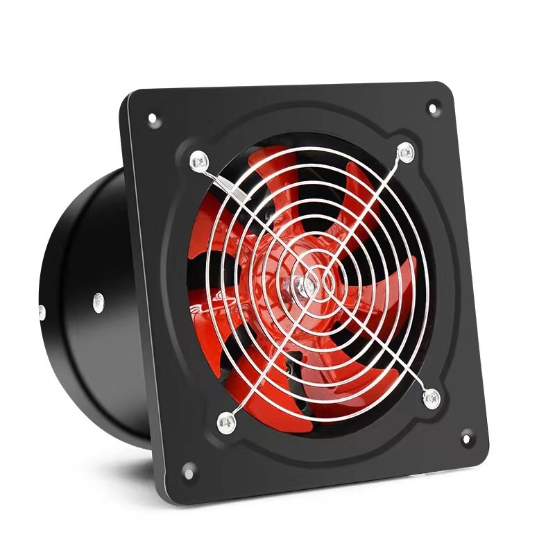 220V AC Smoke Extractor Blue Cast Iron Stainless Steel AC Wall Fan Metal Fan Axial Flow Ventilation Fans for Restaurant