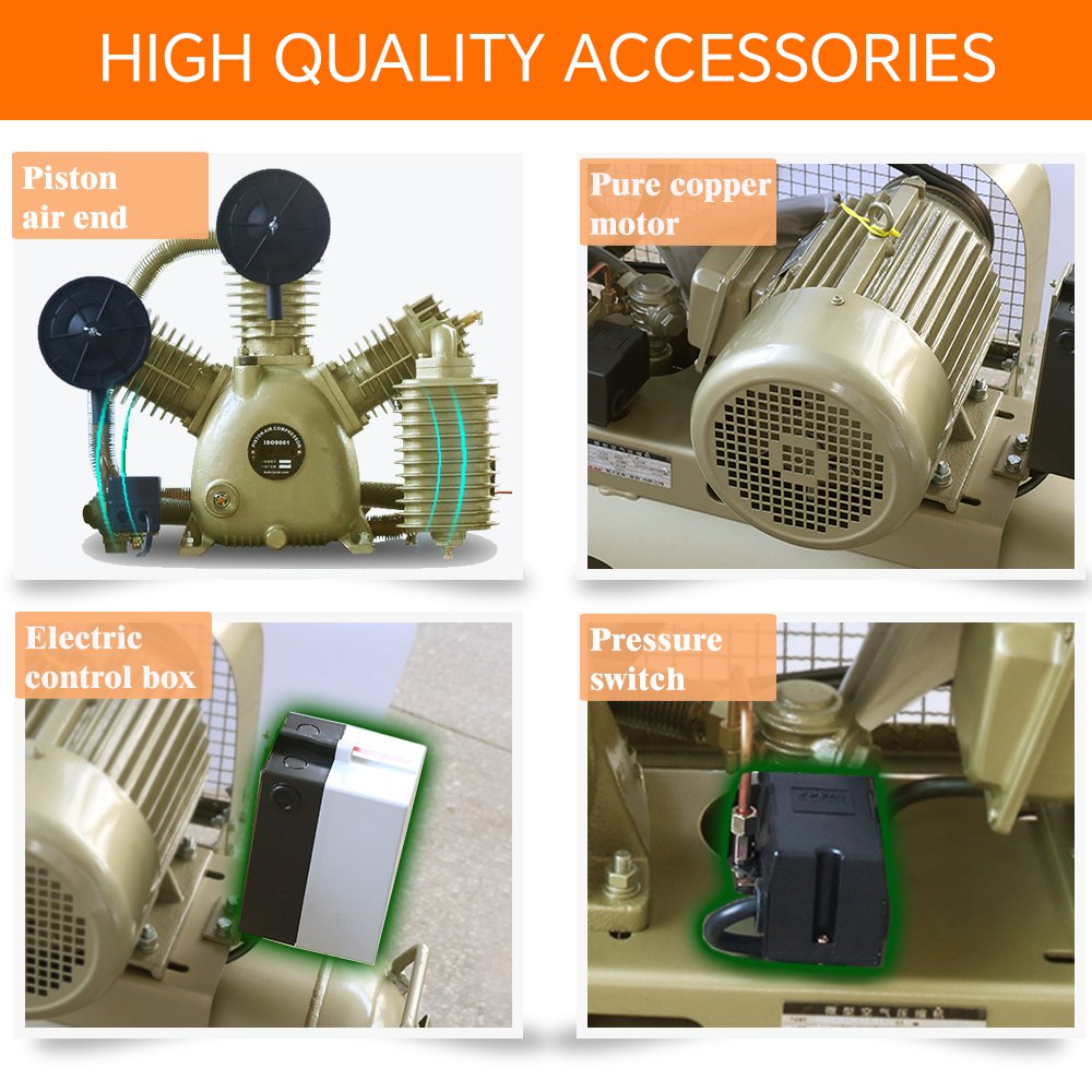 Best Price 2.2kw 3kw 5.5kw Belt Drive Piston Type air Compressor Pump 8 bar 10 bar Portable air Compressor with Ce