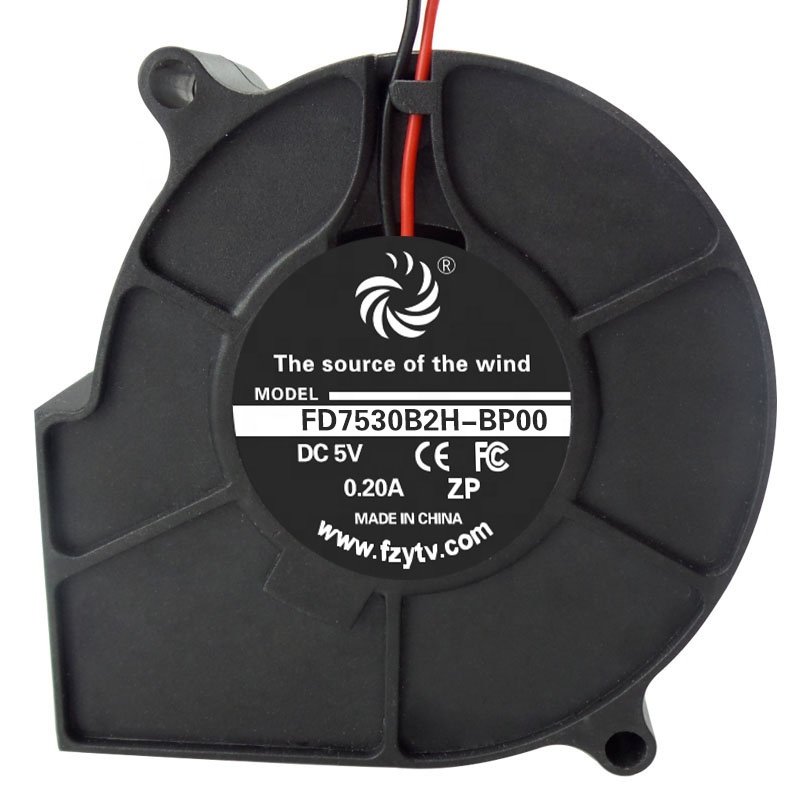 High Speed Centrifugal Brushless 12v 24v Snail 7530 75mm Dc Cooling 75X75X30mm air Blower Fan