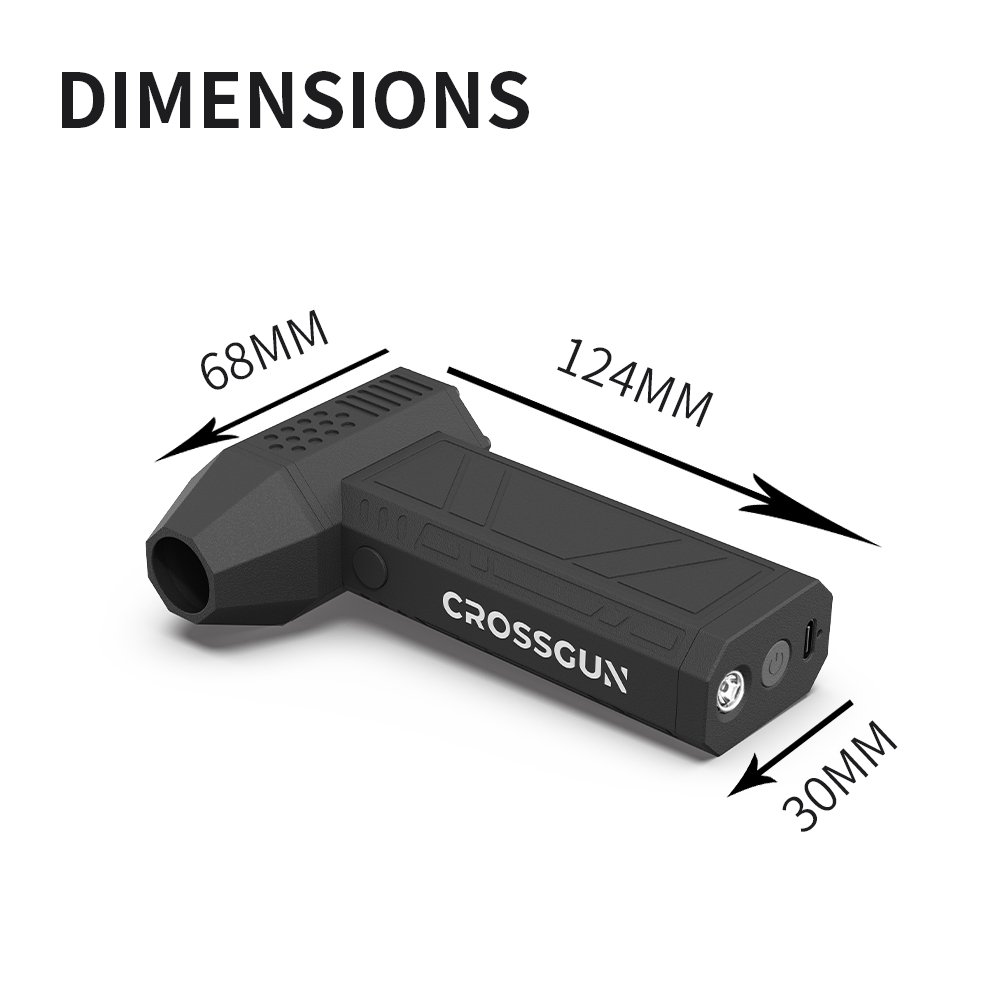 CROSSGUN Mini Air Blower 130000rpm Portable Hand Held High Speed Motor Mini Jet Fan Turbo Gun X3 Cordless Blower Fan
