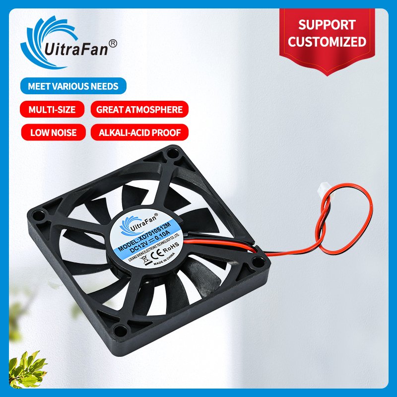 Customized 70mm 7010 Dehumidifier Mini Fan Brushless 24v 12v Dc Axial Cooling Fan