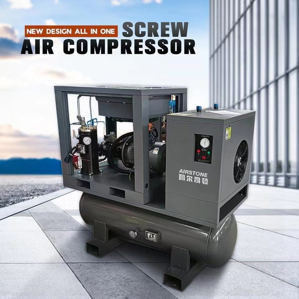 Airstone Rotary Type 7.5kw 10hp Fixed Speed All in One Screw Air Compressor Machine for Auto Body Shop