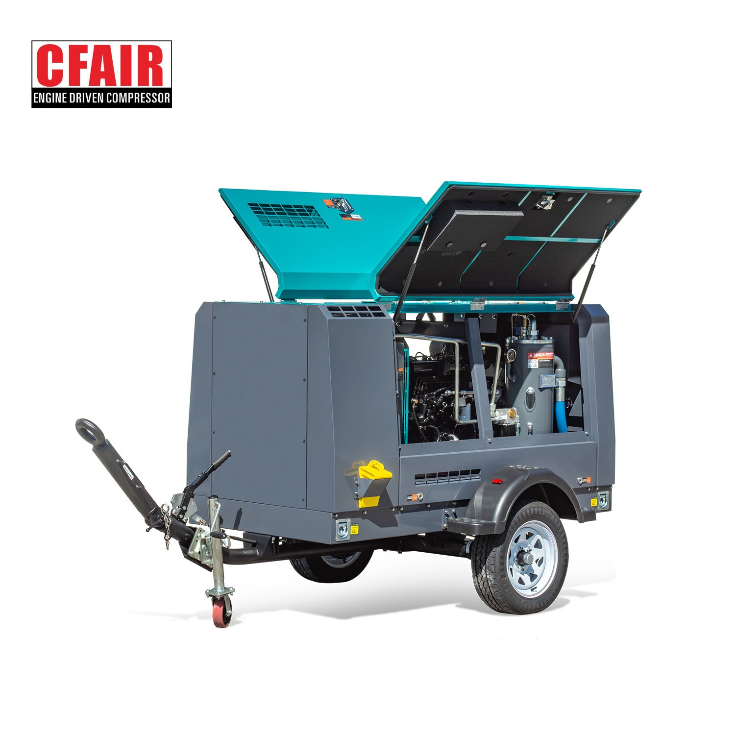 CFAIR 5m3/min 7 bar Portable diesel air Compressor 185cfm Towable Industrial Compressor for Sandblasting