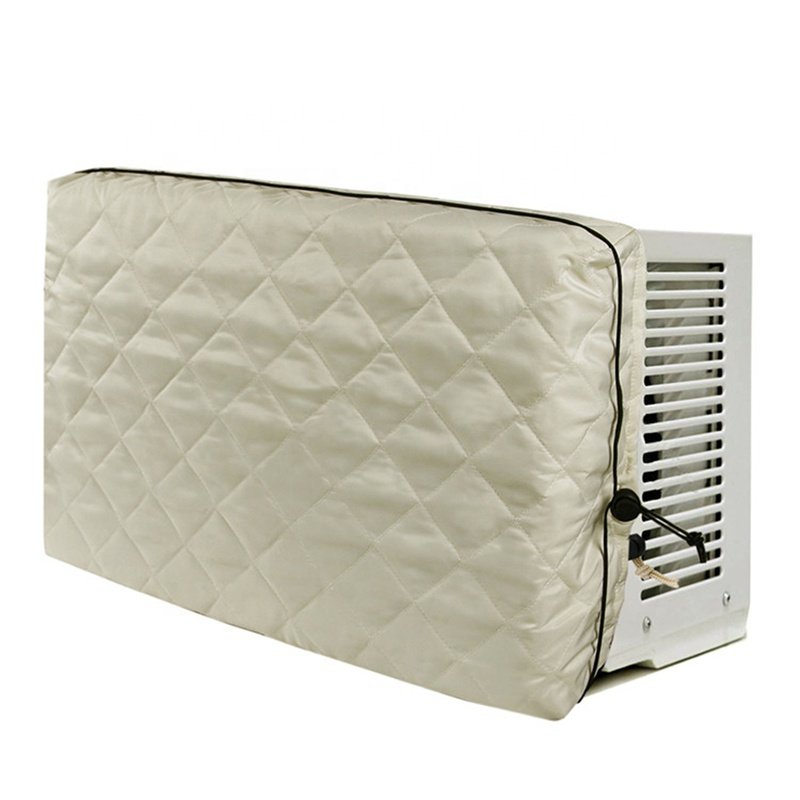 Double Indoor Window Air Conditioner Cover White Window AC Units Covers for Inside with Drawstring