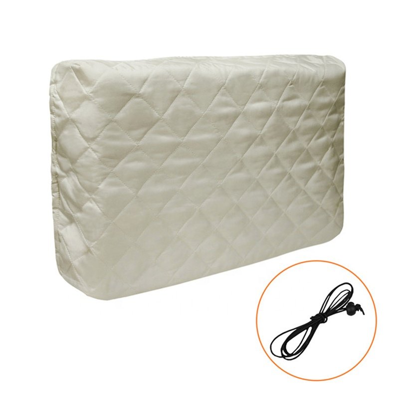 Double Indoor Window Air Conditioner Cover White Window AC Units Covers for Inside with Drawstring