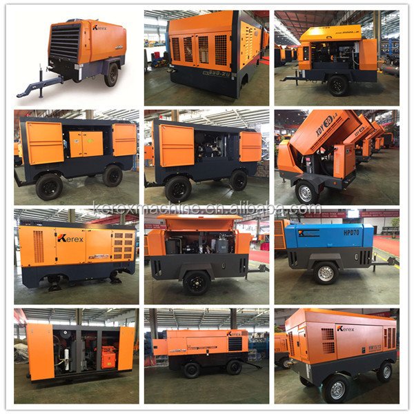 Kerex Screw air Compressor diesel Engine Portable air Compressor for Jackhammer