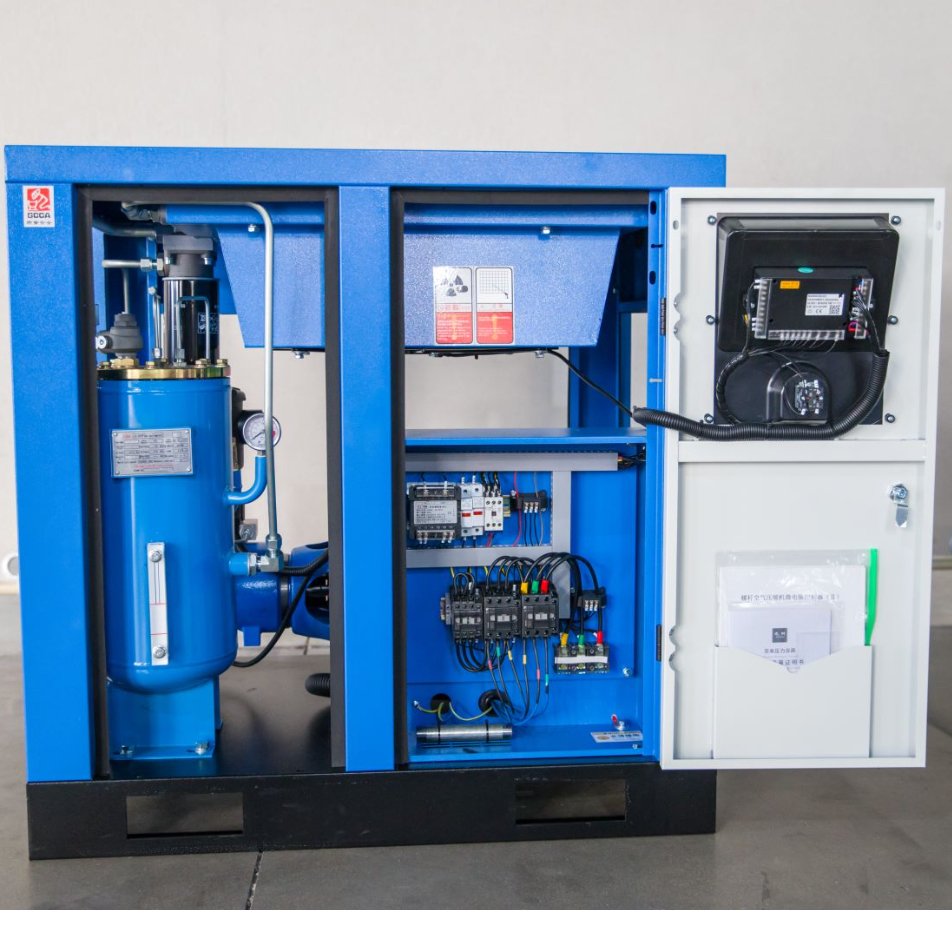 Factory Wholesale 8bar 1.1m3 /min 10hp 7.5Kw Power Frequency Fix Speed Screw Air Compressor