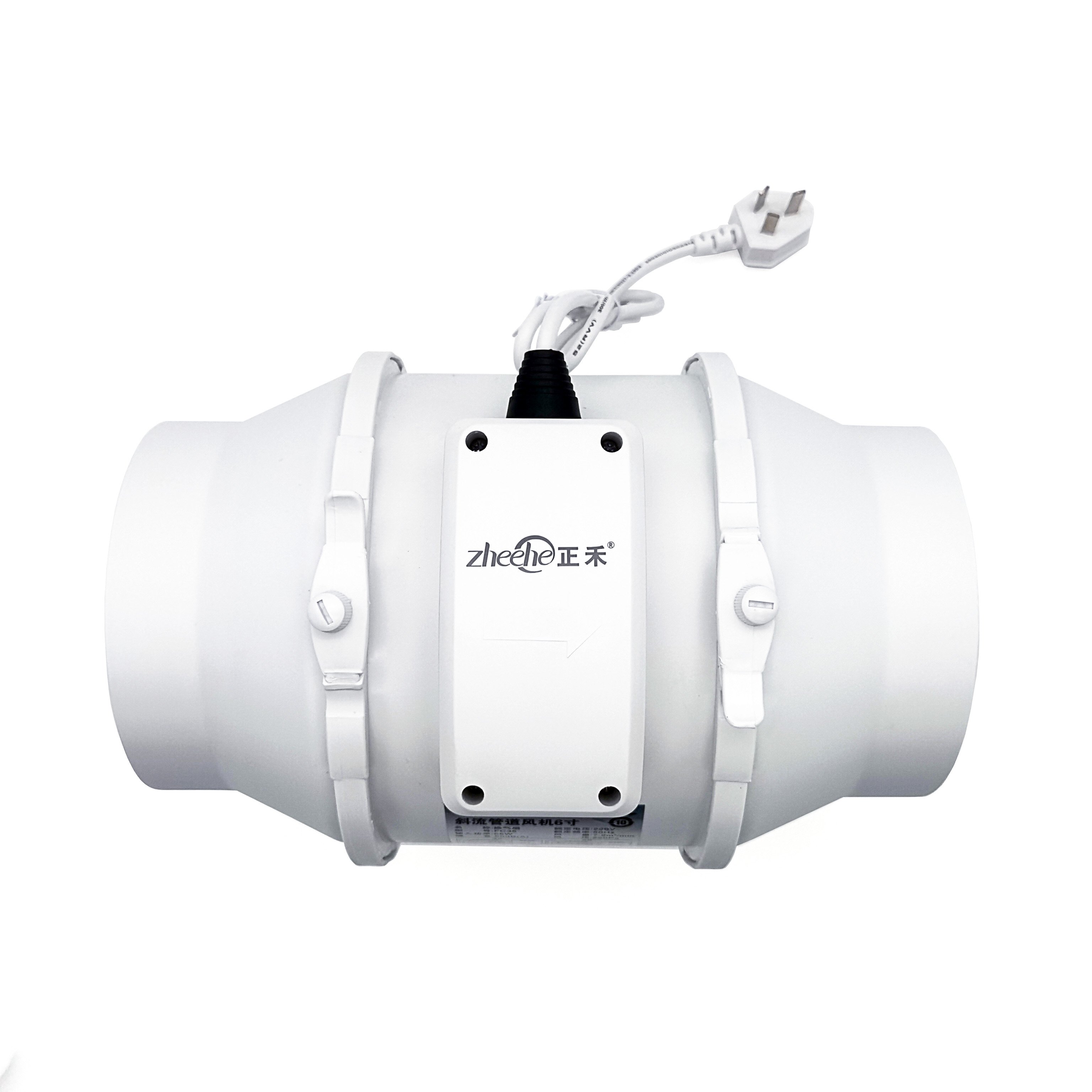 4 Inch AC Exhaust Pipe Fan Double Ball Bearing Silent Powerful Mixed Airflow Hydroponic Ventilation Inline Duct Mounted Fan