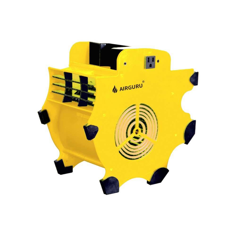 AIRGURU 180W 300CFM Blower Fan Carpet Dryer Free-Standing Air Mover Heater Cars Manufacturing Plants Retail Industries Wholesale