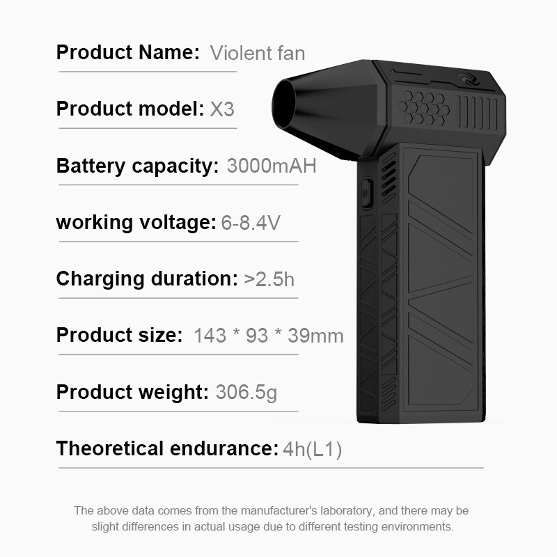 Mall Blower Mini Jet Turbo Fan Jet Fan Mini Compressed Air Duster Portable Hand Held Fan Electric Small Blower