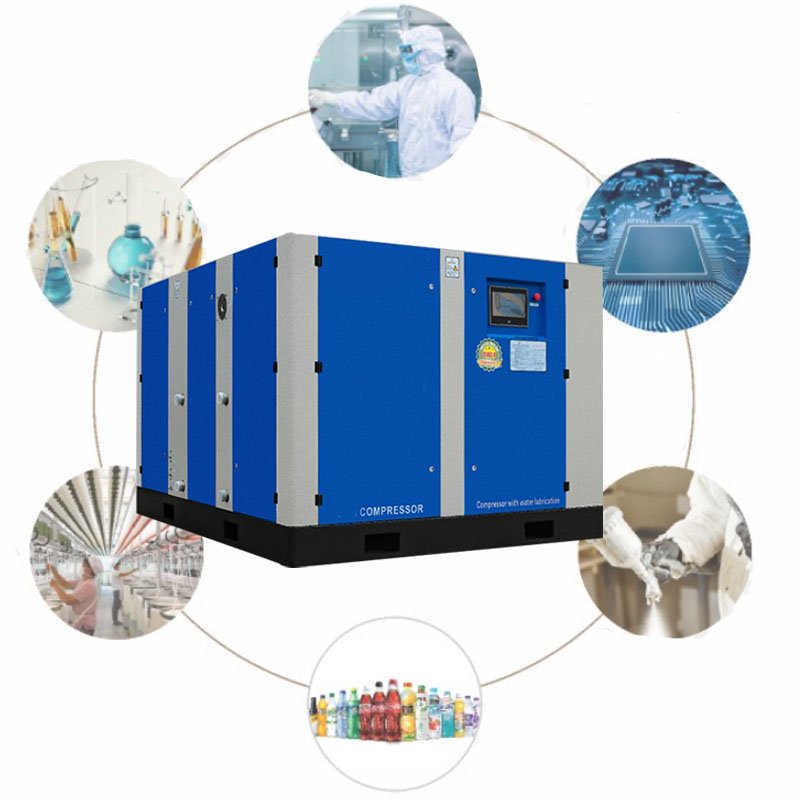 20-40bar Oil-Free Screw Scroll Air Compressor for PET Bottle Blowing Laster Cutting Detal Textile Water Cooling Lubrication