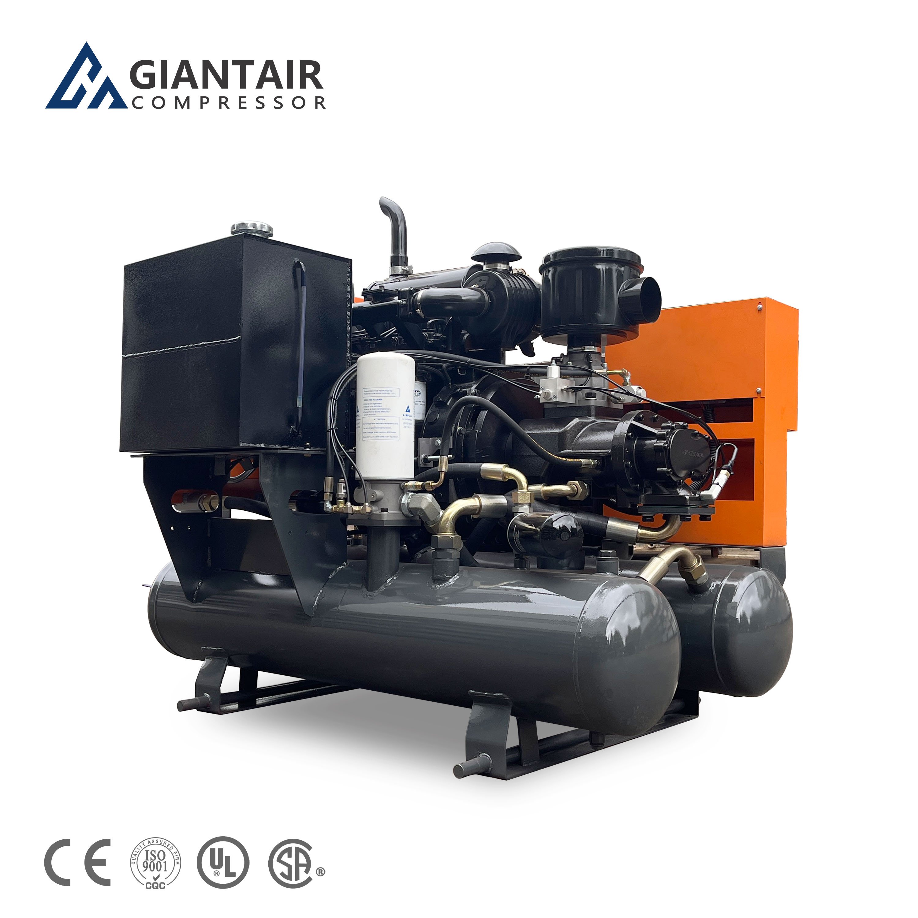 GIANTAIR Screw Air Compressor 8Bar Portable Screw Air Compressor Machine High Quality diesel Engine air Compressor for Sale