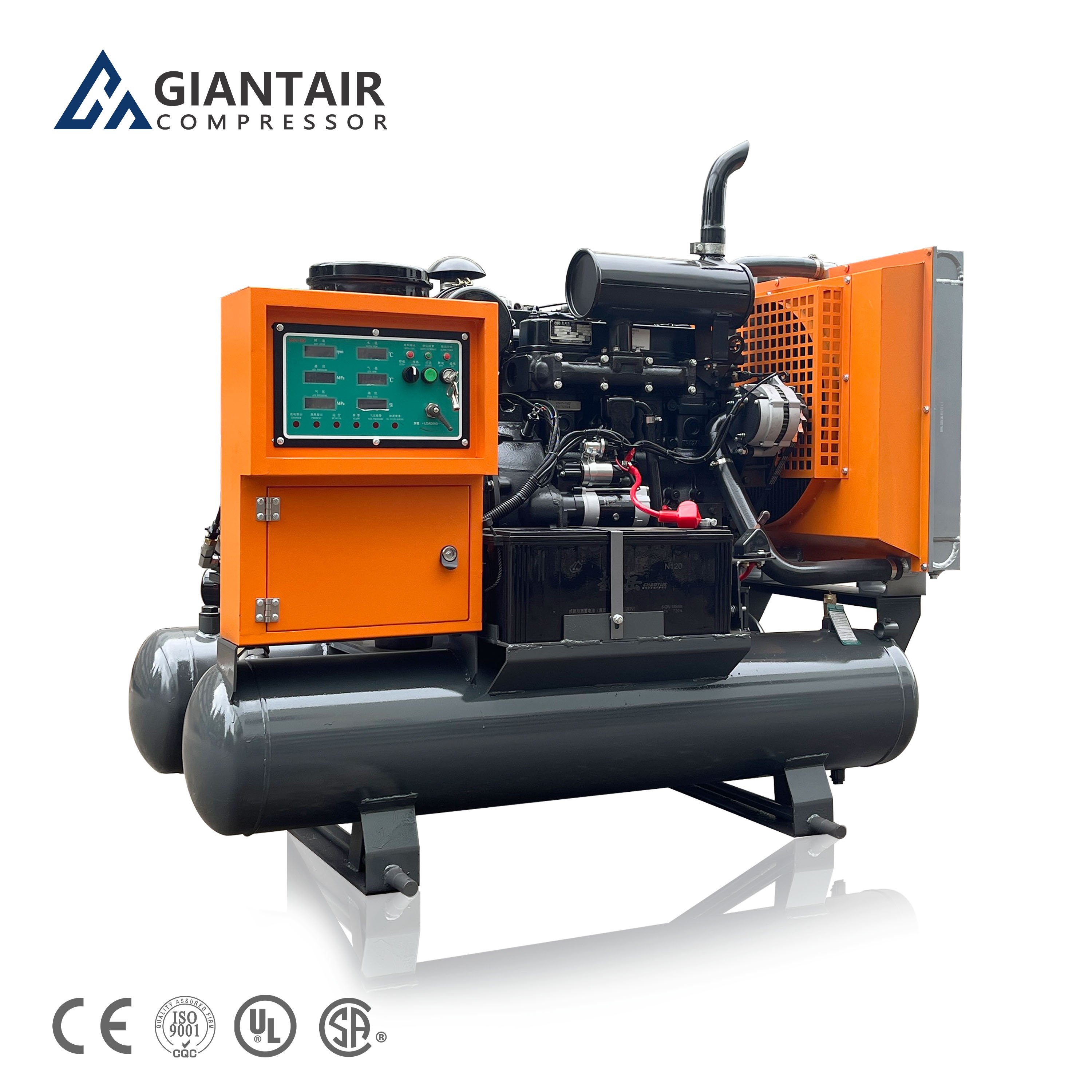 GIANTAIR Screw Air Compressor 8Bar Portable Screw Air Compressor Machine High Quality diesel Engine air Compressor for Sale