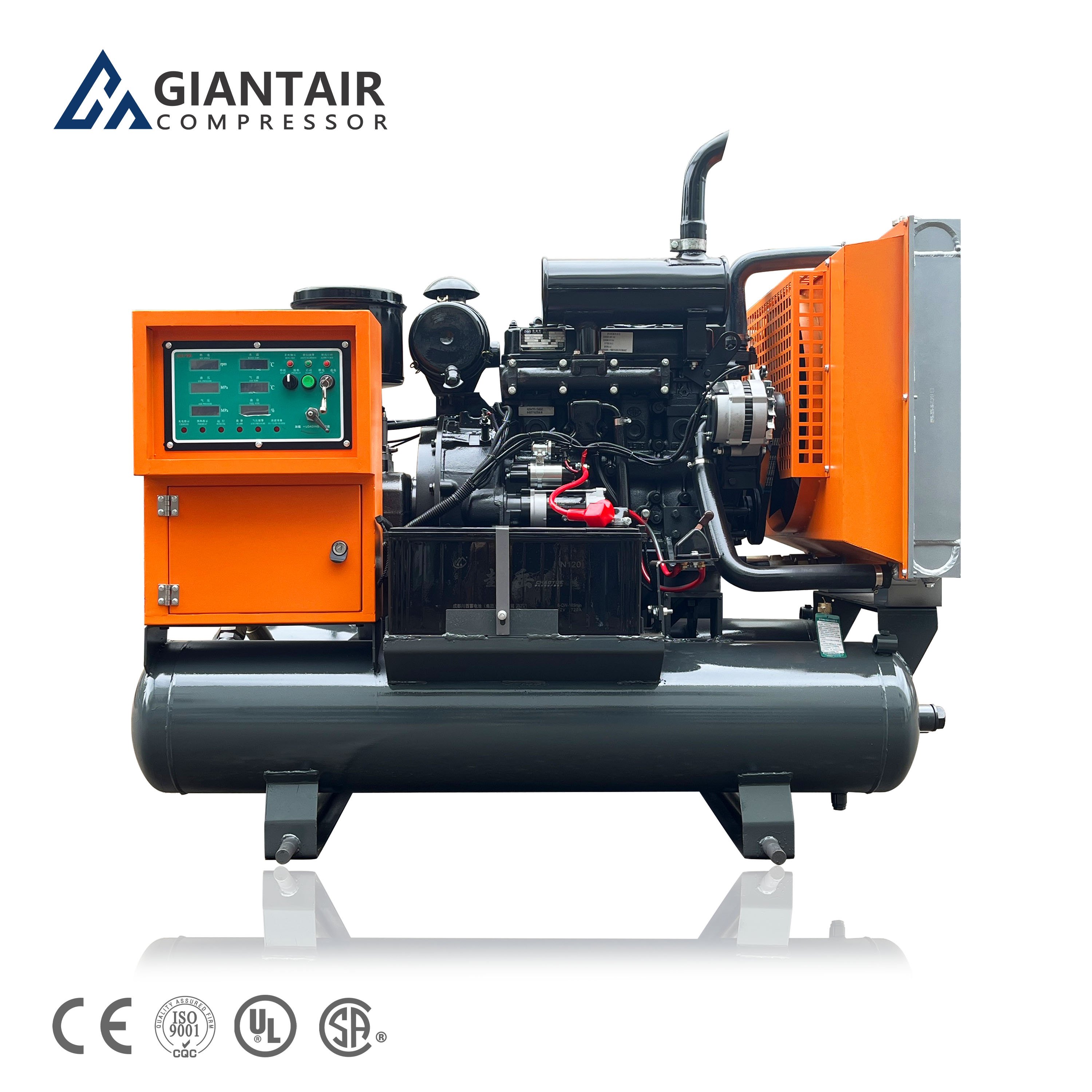GIANTAIR Screw Air Compressor 8Bar Portable Screw Air Compressor Machine High Quality diesel Engine air Compressor for Sale