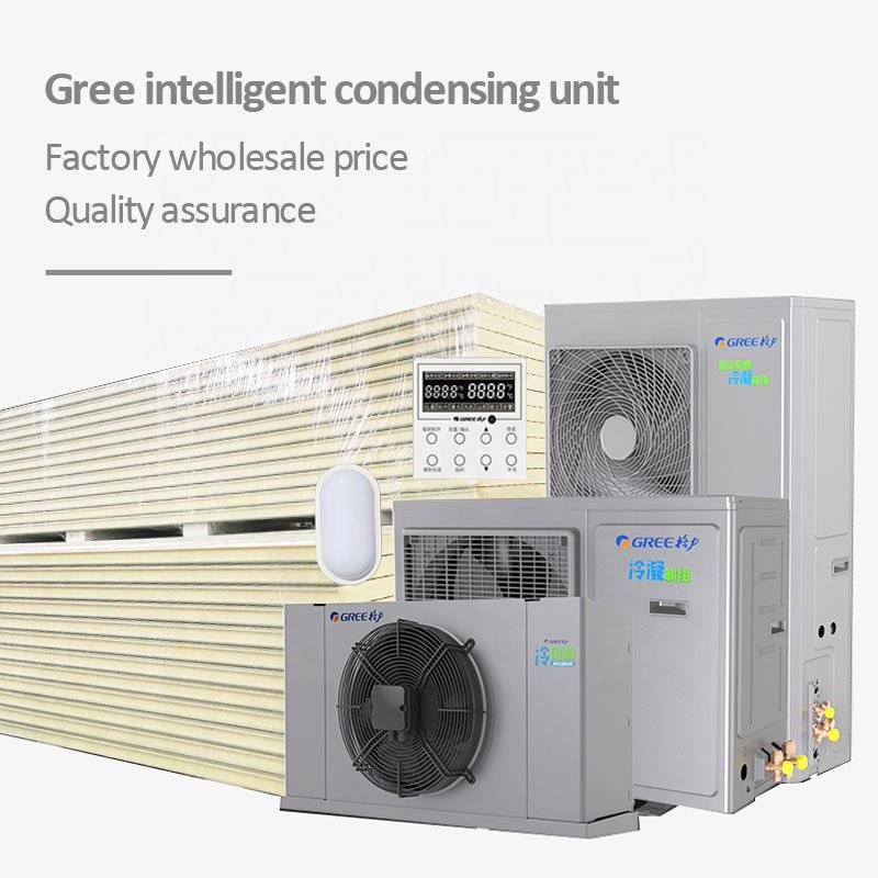 Wall Mount Cold Room Refrigeration Unit 5hp Compressor Price of Condensing Unit Industrial air Cooled Condenser