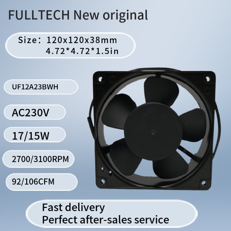 120x120x38mm AC230V 17/15w 4.7inch FULLTECH 2 Wires Wind Powerless Turbine Roof Ventilation Fan 230v Ac Radial Cooling Fan