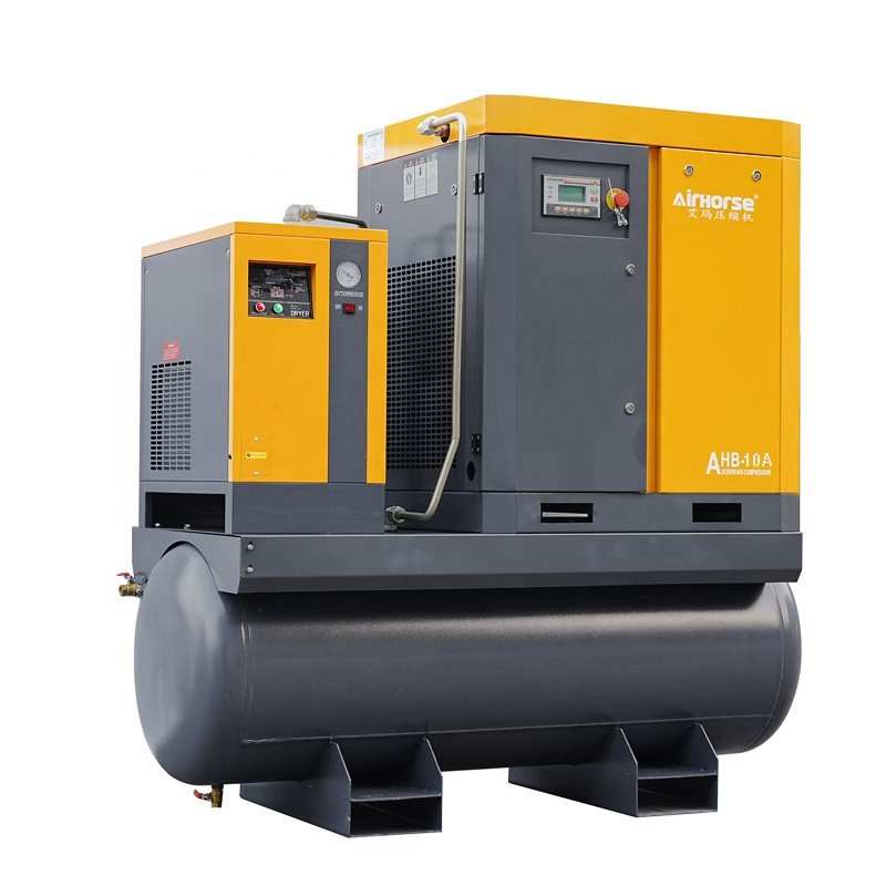 AirHorse 7.5HP 10HP 15HP 20HP 30HP 16 bar Screw Air Compressor Industrial 4 in One Set for Laser Cutting