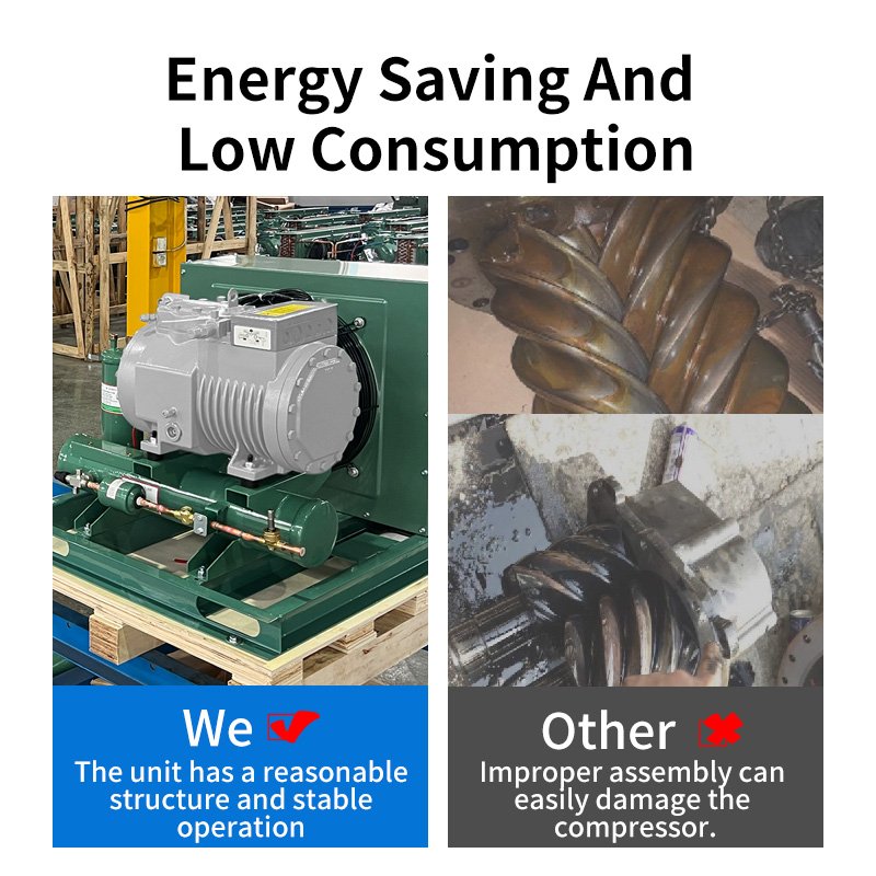 Mini Semi-Hermetic Compressor Units Walk-In Cooler Freezer Refrigeration Condensing Unit