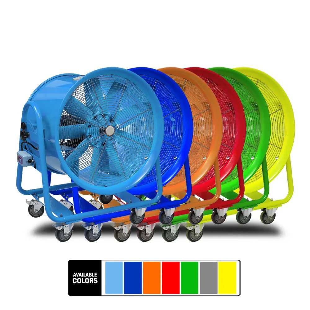 MOVABLE High Pressure 16Inch Ventilation Electric Air Blower Floor Standing Industrial Exhaust Fan Axial Flow Fans With Wheels