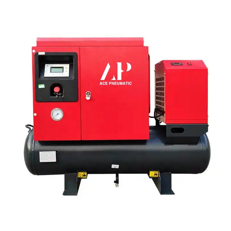 Aceair Inverter 220V/380v 60hz Screw Air Compressor 7.5kw 10hp Single Phase Screw Compressor with air tank for Industrial