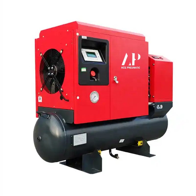 Aceair Inverter 220V/380v 60hz Screw Air Compressor 7.5kw 10hp Single Phase Screw Compressor with air tank for Industrial