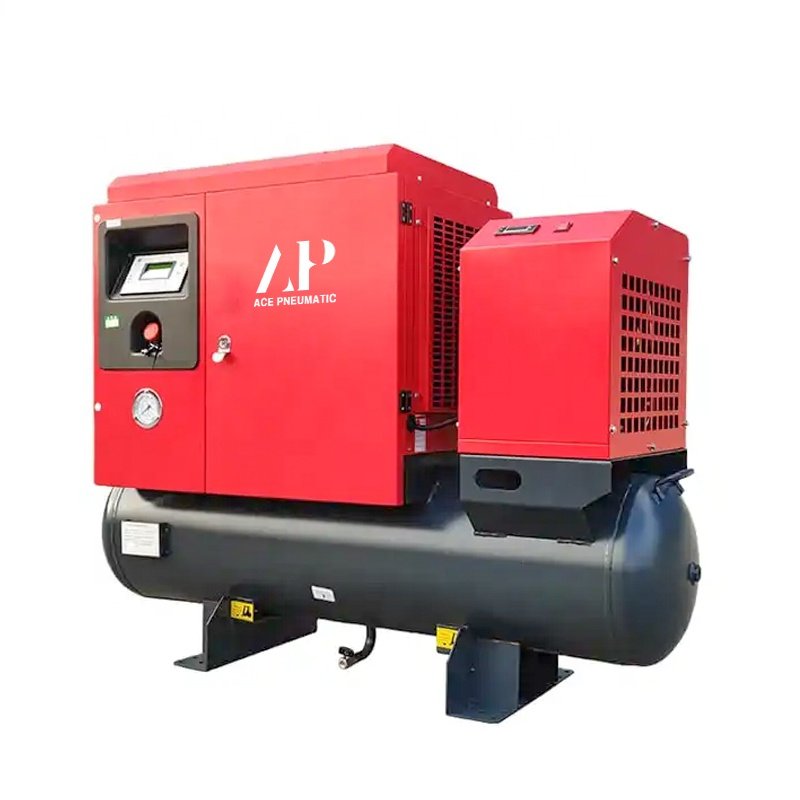 Aceair Inverter 220V/380v 60hz Screw Air Compressor 7.5kw 10hp Single Phase Screw Compressor with air tank for Industrial