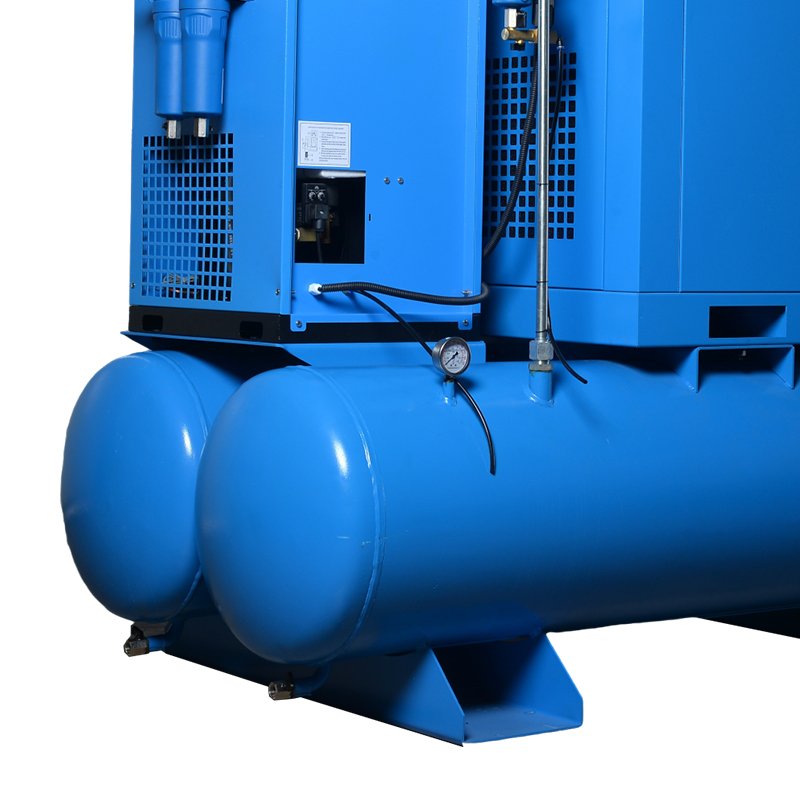 Efficient 7.5Kw Screw 7Bar~12Bar 4-In-1 Rotary Screw Air Compressors With Refrigerant Air Dryer/Air Receiver Tank/Line Air Filters Customizable