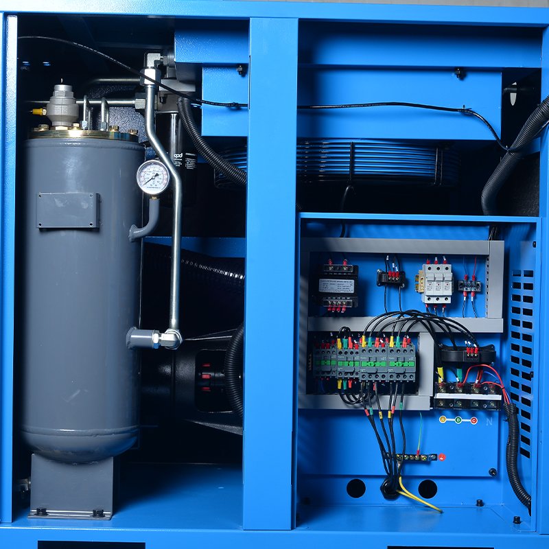 Efficient 7.5Kw Screw 7Bar~12Bar 4-In-1 Rotary Screw Air Compressors With Refrigerant Air Dryer/Air Receiver Tank/Line Air Filters Customizable