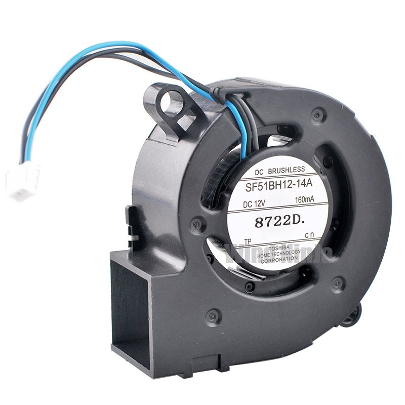 SF51BH12-14A 5cm 50mm Blower Fan 50x50x20mm DC12V 0.16A 3pin Centrifugal Turbine Blower for Projectors and Printers