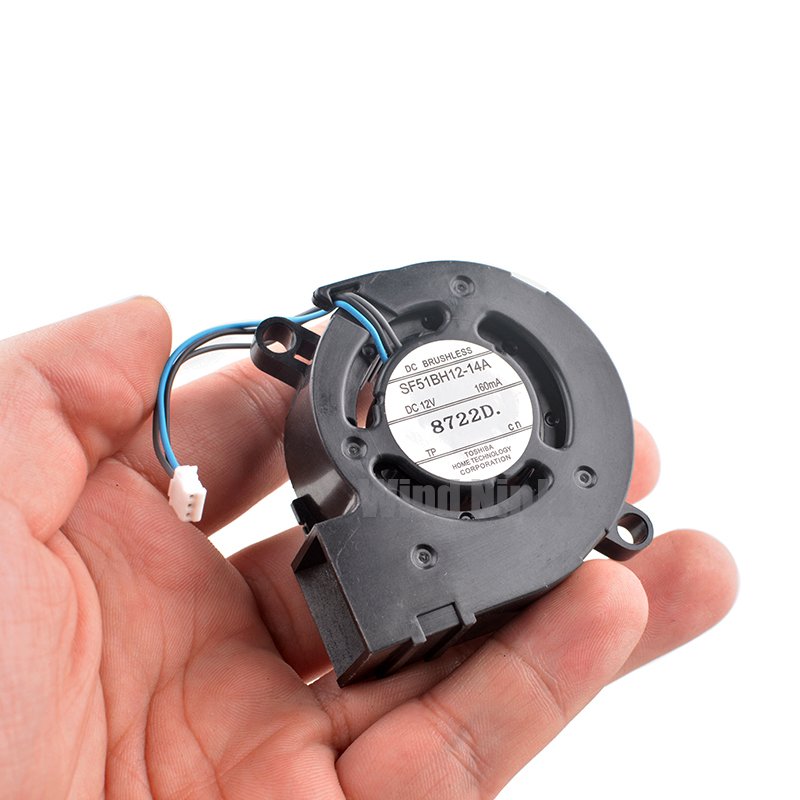 SF51BH12-14A 5cm 50mm Blower Fan 50x50x20mm DC12V 0.16A 3pin Centrifugal Turbine Blower for Projectors and Printers