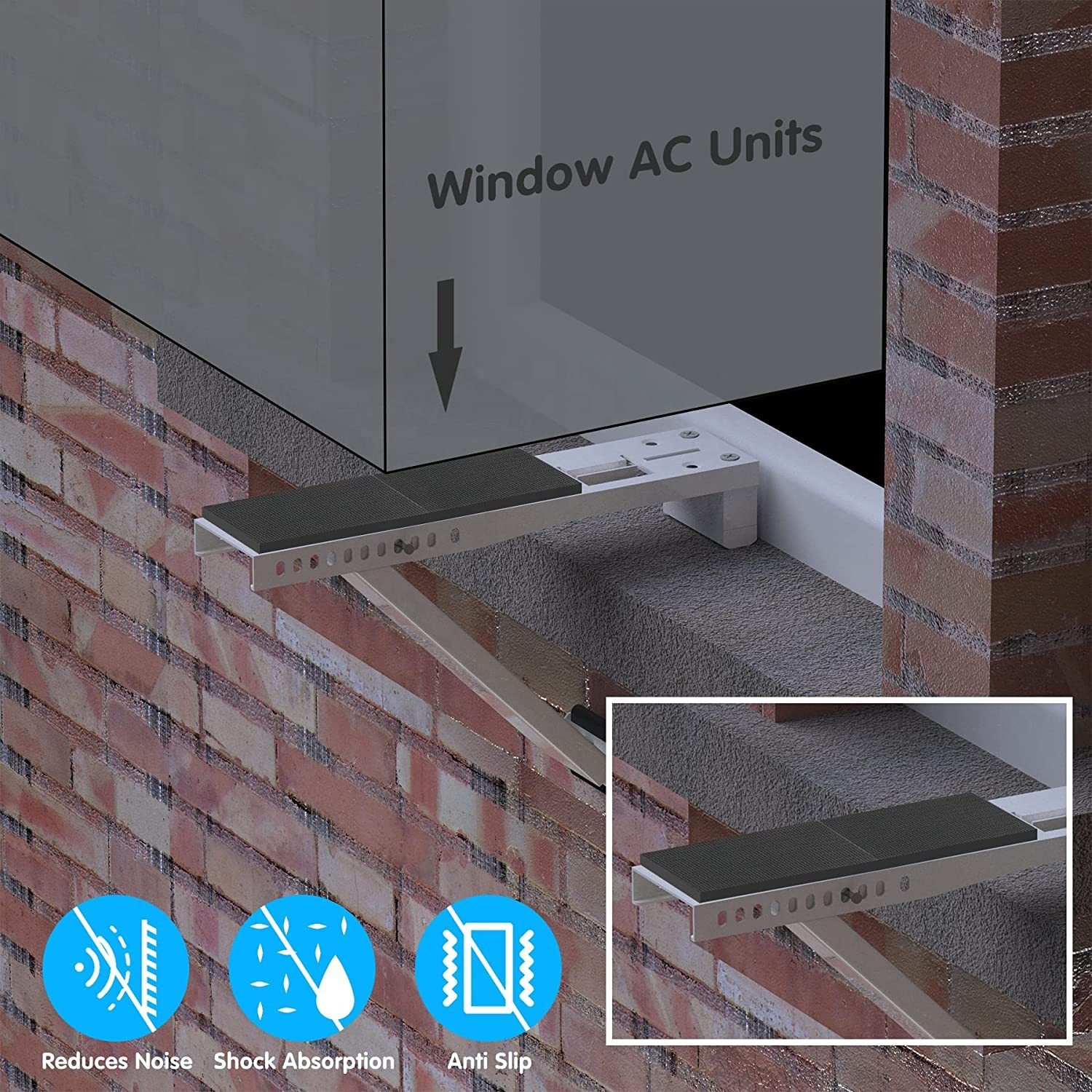 Ajustable air Conditioning Parts for Home Heavy Duty Ac Window Support Bracket Collapsible air Conditioner Wall Mounted Bracket