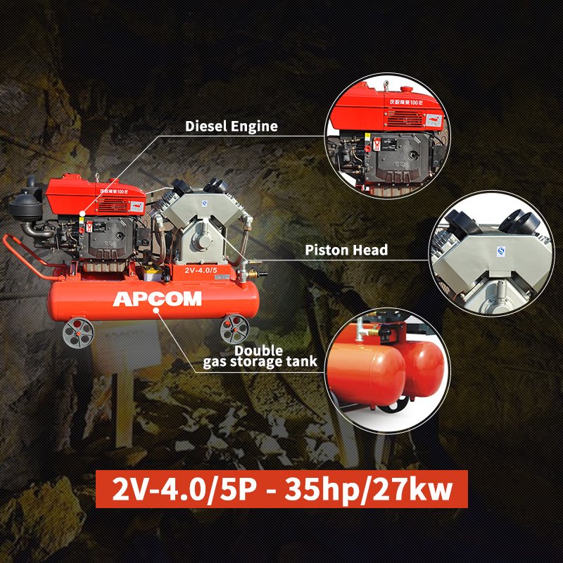 Single-cylinder diesel Piston air Compressors 35HP