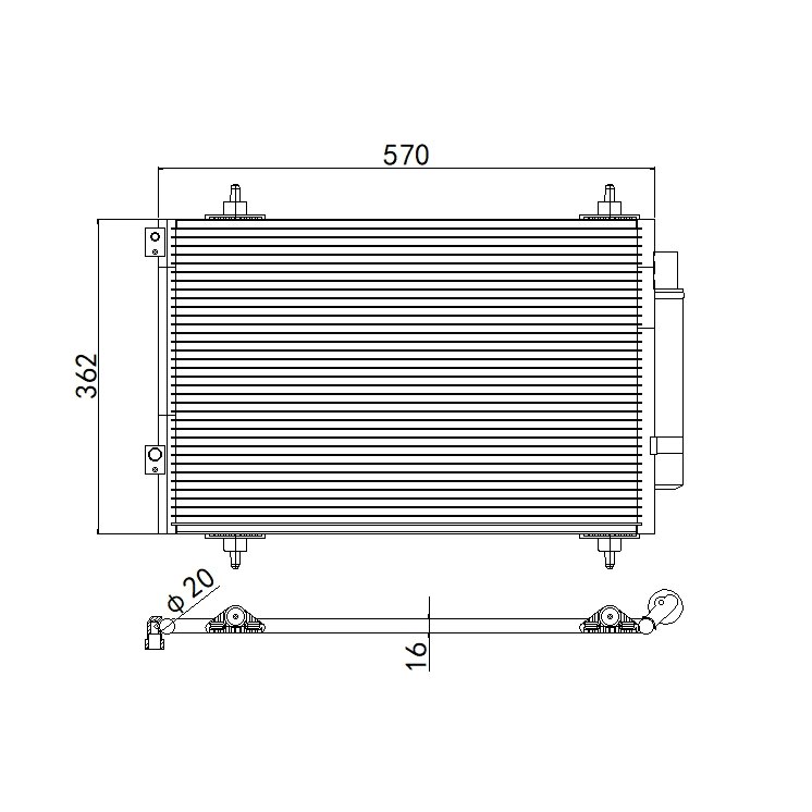 Aftermarket Car Auto Air Conditioning System Auto AC Condenser for CITROEN C4 PICASSO PEUGEOT 307 OEM 6455CX GH GC