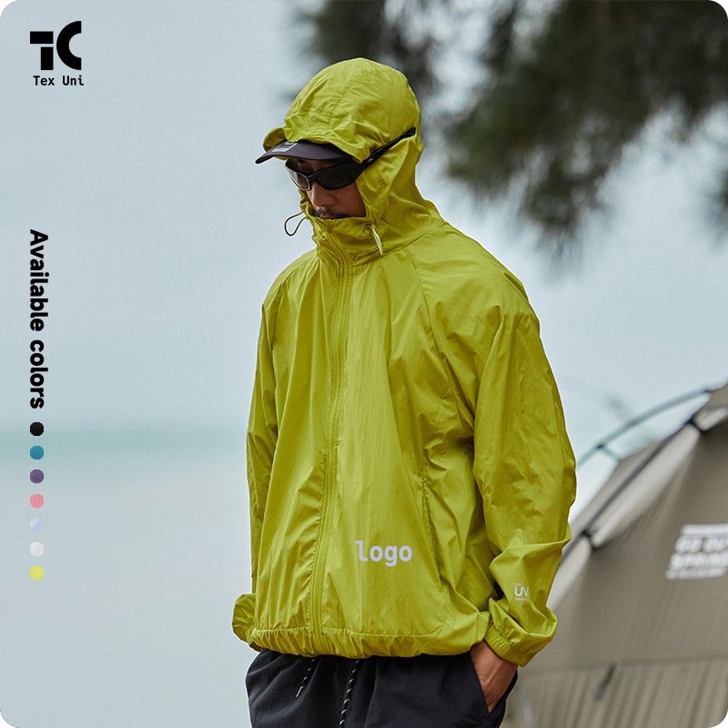 Thin Original Yarn Couple Sun Protection Zipper 3M Scotchgard Skin Clothing UV Protection Unisex Lightweight Outdoor Tracksuit