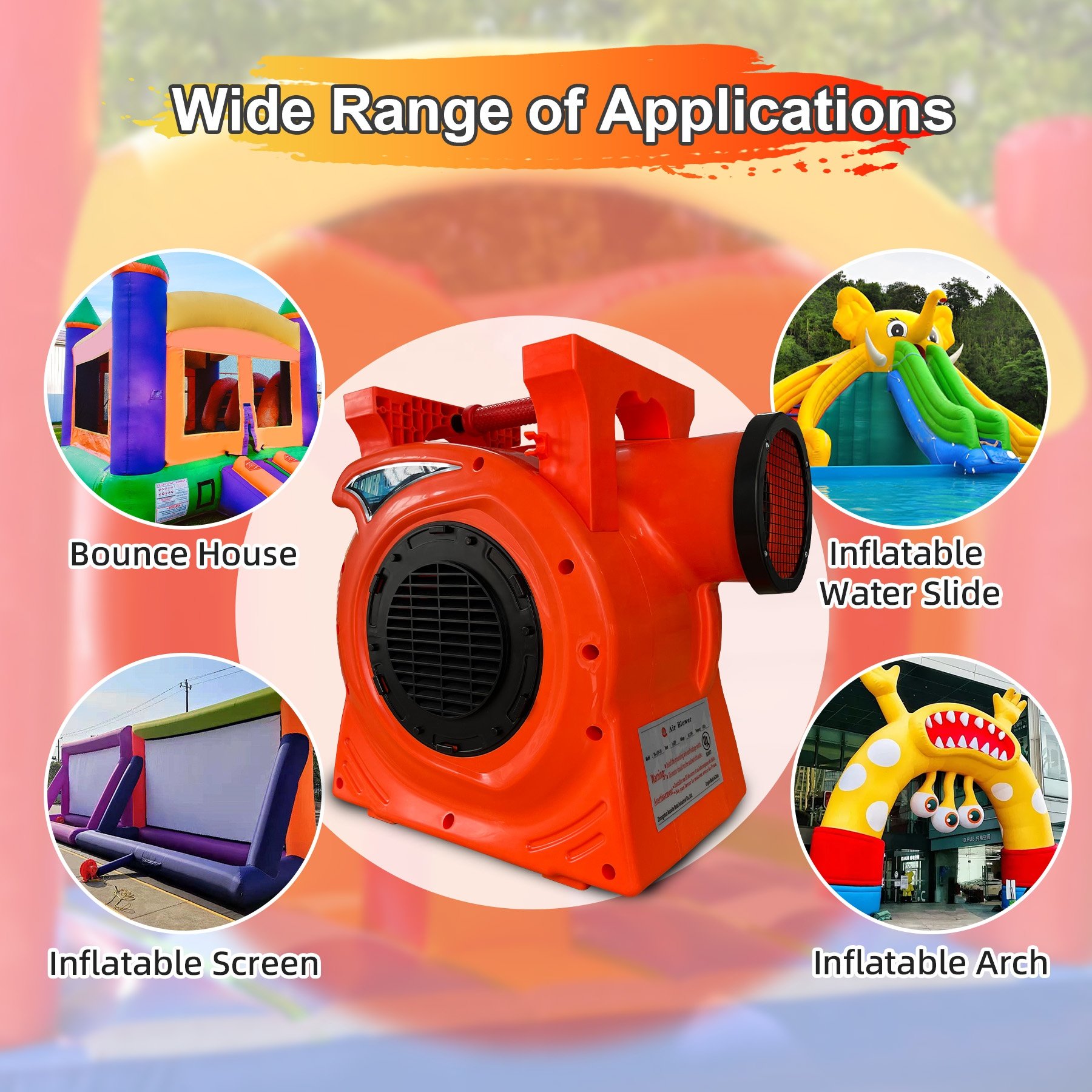 2HP Electric Turbo Blower Versatile High-Speed 130V/220V High Pressure Plastic Inflatable Blower 50Hz Versatile Air Blower