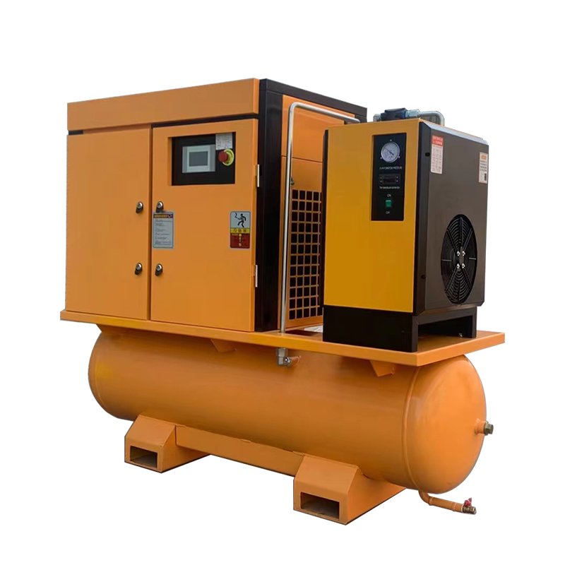 China Integrated 15kw 22kw 20hp 30hp Industrial Air Compressor All-in-One Screw with Tank Dryer Filter and Gas Motor