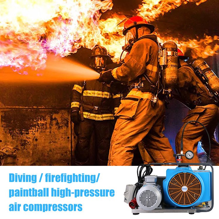 Paintball / Scuba Diving / Fire Fighting Portable Industrial 300 bar High Pressure Air Compressor GDR-100E