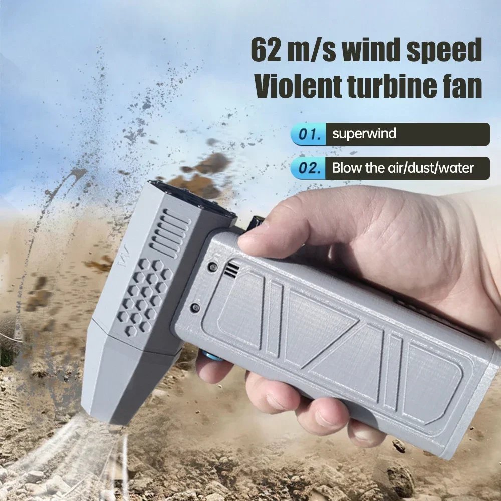 Air Blower 140000RPM Turbo Jet Fan Brushless Motor Handheld Duct Fan 52M/S Portable Type-C Charging With Power Display Ventilado