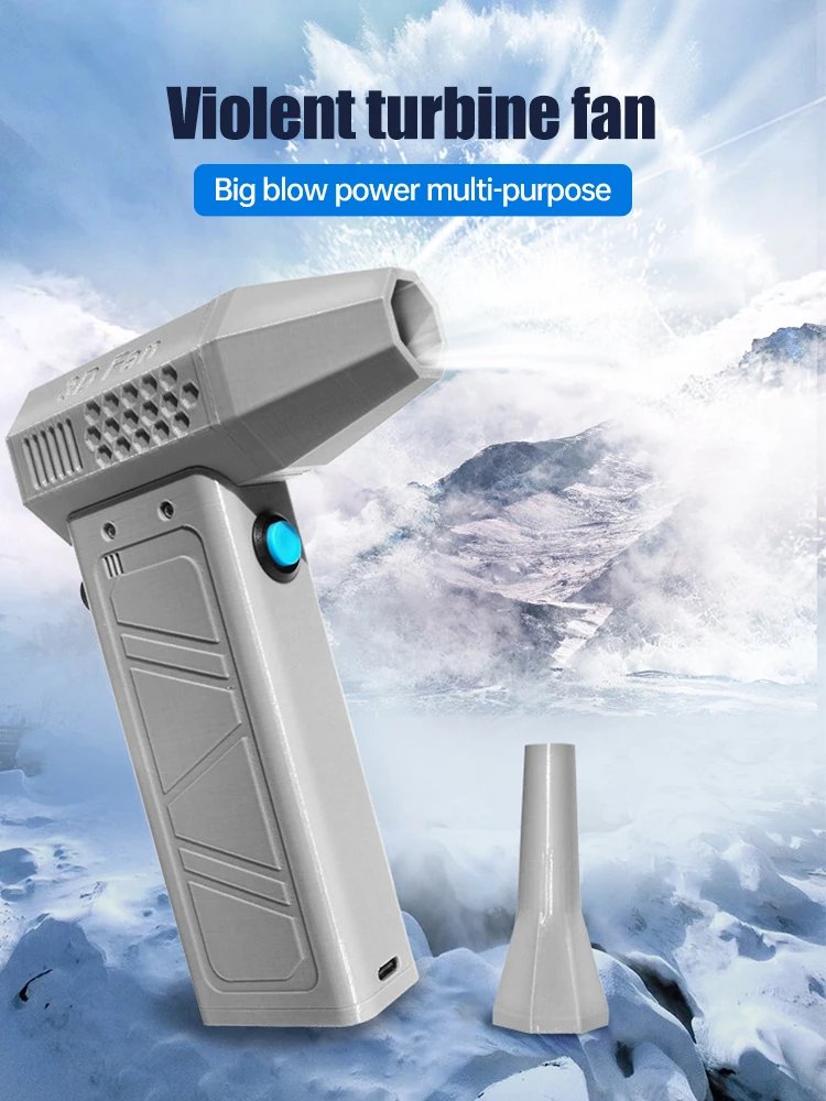 Air Blower 140000RPM Turbo Jet Fan Brushless Motor Handheld Duct Fan 52M/S Portable Type-C Charging With Power Display Ventilado