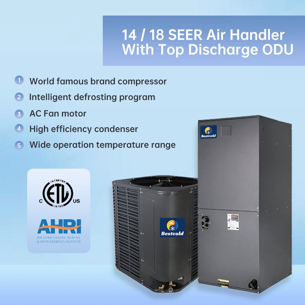 Home HVAC Systems Vertical Type Condensing Unit Seer18 Air Handler Split Air Conditioners for Outdoor